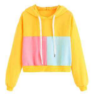 2025 logotipo personalizado mujeres recortadas pulóver sudaderas con capucha mujer Color sólido manga larga liso en blanco personalizado Crop Top sudaderas con capucha en Nurak - Product Image 1