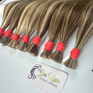 Sun Hair Company Piano Highlight Mix 6/613 Brun Blond Couleur Remy Cheveux En Vrac Vietnamien Extensions De Cheveux Humains Cabello Humano - Product Image 3