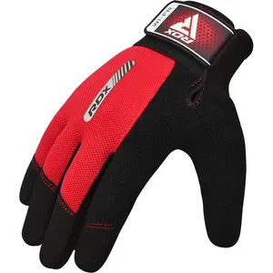 Venta al por mayor personalizado de calidad superior RDX deportes de nailon Unisex rojo dedo completo guantes de fitness para entrenamiento de levantamiento de pesas - Product Image 2