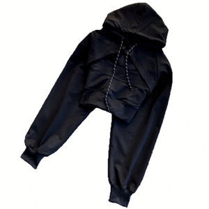 Nuevas mujeres personalizadas verde lima recortada Crop Top Sudadera con capucha pulóver sudadera con Sujetador deportivo sudaderas con capucha - Product Image 2