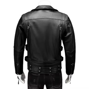 Vestes en cuir de moto au design personnalisé, fermeture éclair, vêtements de sport, grande taille, coupe-vent d'hiver, décontracté, mode, imperméable - Product Image 5