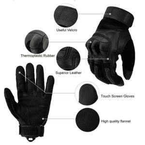 Cuero Algodón Sin Dedos Heavy Duty Nudillo Protección Entrenamiento al aire libre Motocicleta Ciclismo Guantes tácticos - Product Image 4