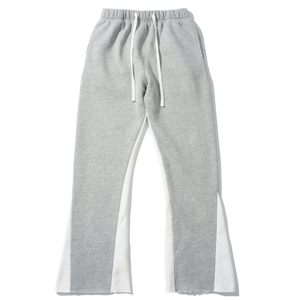 Pantalons empilés personnalisés de produits haut de gamme à taille élastique avec logo personnalisé/2025 Nouveaux pantalons évasés Streetwear personnalisés de haute qualité pour hommes - Product Image 1