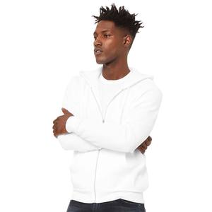 Sudadera con capucha con cordón blanco liso de lana deportiva de algodón 100% para hombre personalizada - Product Image 5