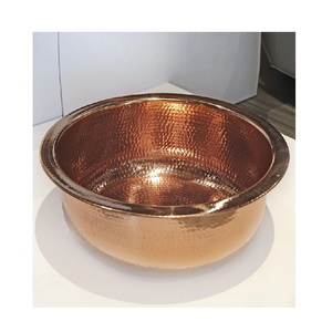Bol rond en cuivre martelé et bol de manucure martelé pour le service de nettoyage des pieds de berline au meilleur prix - Product Image 6