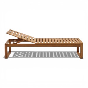 Chaise longue en bois d'extérieur avec dossier réglable, pour piscine, jardin, terrasse, hôtel, complexe hôtelier, usage commercial - Product Image 1