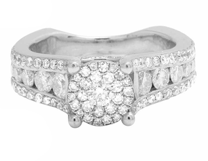 Unique Round Cut Moissanite Engagement <b>Ring</b> 925 Silver Halo Style <b>Iced</b> Out Bridal Jewelry For Women USA Gift - Product Image 3