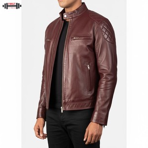 Manches longues OEM ODM 2025 Haute qualité Vente en gros Dernier design Veste en cuir pour homme Veste de course Bomber personnalisée - Product Image 3
