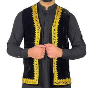 100 POUR CENT VELOURS PUR QUALITÉ EXCEPTIONNELLE HOMMES GILETS AFGHANI KUCHI GILETS DE STYLE PUNJABI GILETS PERSONNALISÉS ACCEPTÉS - Product Image 1