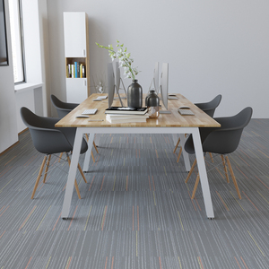 Mesa de Madera de Caucho para 4 Personas con Patas Cuadradas de Hierro de 50 mm, Diseño Minimalista, Requiere Ensamblaje (BNV68063) - Product Image 5