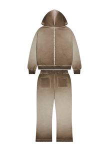 2025 Custom Men Winter <b>Vintage</b> Acid Wash Tech Fleece Drawstring Hoodies Sweat <b>Pants</b> Set Flared Sweatpants Tracksuit - Product Image 4