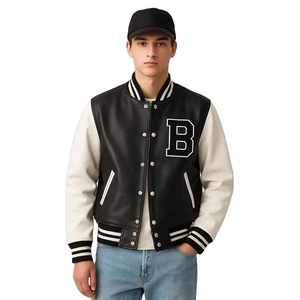 New Wholesale Mens Varsity <b>Jacket</b> PU Leather <b>Waterproof</b> Full Sleeve University College Mens Varsity <b>Jacket</b> With Pocket - Product Image 5