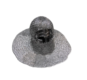 ชุดเกราะจดหมายลูกโซ่ยุคกลางมีฮู้ดโซ่สีเงินดีไซน์เรียบง่าย - Product Image 4