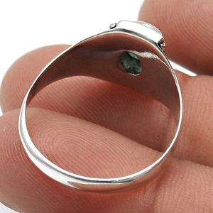 Anillos de piedras preciosas de Esmeralda verde a la moda para mujer de plata de ley 925, piedras preciosas curativas naturales, joyería de plata a granel OEM - Product Image 4