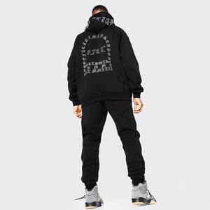 Conjunto Deportivo de Invierno para Hombre, Personalizado, con Pedrería, Tejido, Grueso, 400 g/m², Secado Rápido, Sudadera con Capucha y Pantalones Deportivos, Ropa Urbana Premium - Product Image 2