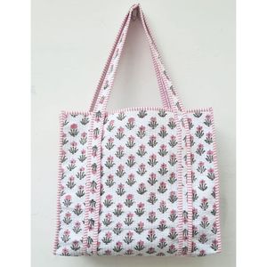 Sac fourre-tout matelassé à imprimé floral d'été léger avec fermeture à glissière Élégant et à la mode pour un usage quotidien et des escapades de week-end - Product Image 1