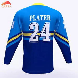 เสื้อเจอร์ซีย์เล่นฮ็อกกี้น้ำแข็งพิมพ์ซับลิเมชันเสื้อกีฬาแขนยาวโลโก้ตามสั่งแฟชั่น - Product Image 6