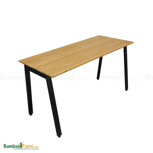 BFATB003 AtonBamboo 140x60cm Computer Desk with Durable Metal <b>Iron</b> Legs Assembled Storage Features - Product Image 2