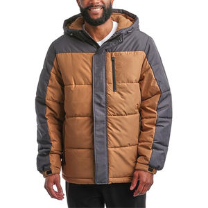 Veste en toile matelassée pour homme, noire, style streetwear d'hiver, respirante, séchage rapide, fermeture éclair, lavée, résistante à l'eau, chaude - Product Image 6