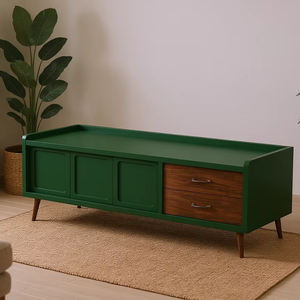 Console multimédia en bois de teck massif de haute qualité au design moderne pour meubles de maison, meubles de salon - Product Image 1