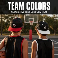 Gorra de Béisbol Personalizada de Dos Tonos, 6 Paneles, Bordada, de Algodón, con Cierre a Presión, para Equipos Juveniles, MOQ Bajo, Venta al Por Mayor