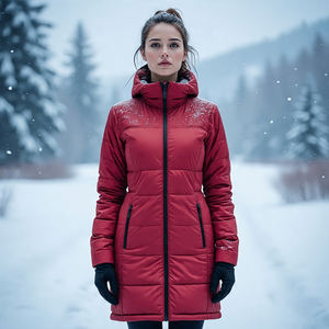 Manteau bouffant à bulles surdimensionné pour femmes de haute qualité veste d'hiver à col montant matelassé avec caractéristique tricotée respirante coupe-vent - Product Image 3