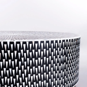 Mesa de centro moderna con incrustaciones de rayos de sol, Material de hueso genuino para decoración de muebles de sala de estar de Hotel de alta gama - Product Image 3