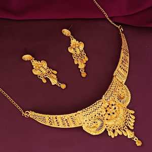 อินเดียดูไบสไตล์สร้อยคอชุดผู้ผลิตทองชุบดอกไม้คอ Choker สร้อยคอเจ้าสาวห้อยต่างหูเครื่องประดับสําหรับผู้หญิง - Product Image 3