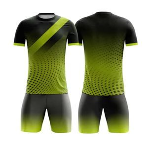 Maillot de football unisexe personnalisé par sublimation, kit de maillots de club de football, short, séchage rapide, respirant, maillots de sport, noir, vert, Angleterre - Product Image 1