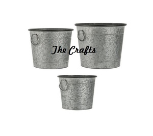 Juego de tres macetas de diferentes tamaños, macetas galvanizadas hechas a mano, macetas para accesorios de decoración de jardín - Product Image 5