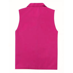 Meilleure qualité hommes Softshell gilets couleur rose sans manches col rabattu Polyester chaud hiver coupe-vent coquille souple gilet - Product Image 2