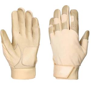 Gants de frappe de baseball en cuir gris avec paume rouge, longs et confortables, pour hommes et femmes - Product Image 1