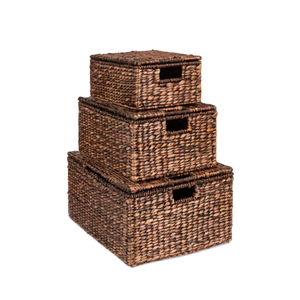 Boîte de rangement polyvalente écologique en jacinthe d'eau en gros avec un prix bon marché pour le stockage de la lessive directement en usine du Vietnam - Product Image 1