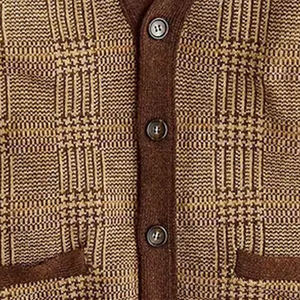 <b>Women</b> V Neck <b>Cardigan</b> <b>Oversized</b> Wool/Acrylic Autumn Winter Patchwork Breathable - Product Image 5