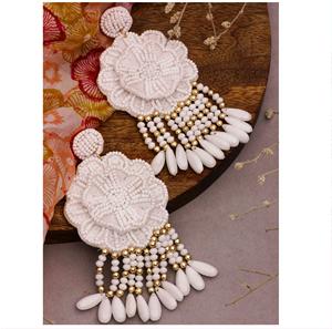 Pendientes de cuentas florales amarillo limón, pendientes personalizados con múltiples cuentas para mujer, joyería festiva para fiestas al mejor precio, pendientes de cuentas - Product Image 2