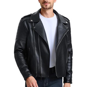 Custom <b>Slim</b> <b>Fit</b> Biker Leather <b>Jacket</b> for <b>Men</b> High Street Style OEM Factory Outerwear Stand Collar Front Logo for Bulk Orders - Product Image 5
