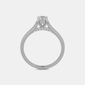 Bague Art Déco en or blanc avec diamant de laboratoire rond taille princesse VVS certifié GIA - Bijoux de luxe pour femmes en gros - Product Image 3