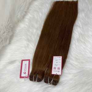 Extensiones de pelo Remy marrón claro teñido trama máquina recta 18 pulgadas virgen vietnamita al por mayor integración invisible - Product Image 1