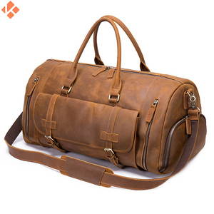 Sac de voyage Weekender en cuir véritable personnalisé en gros Duffle de nuit Gym Duffle avec options d'usine - Product Image 6