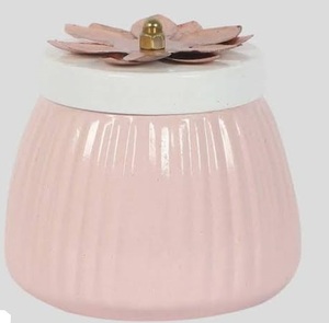 Pot de rangement de cuisine avec couvercle en cristal, finition émaillée, récipient à thé en métal, pot de rangement pour le thé et le café, pots à sucre - Product Image 2