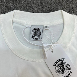 เสื้อยืดแขนสั้นผ้าฝ้ายหนาน้ำหนักมาก พิมพ์ลายตัวอักษร สไตล์ลำลองสำหรับผู้ชาย แบบ OEM ที่สามารถปรับแต่งได้ - Product Image 4
