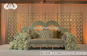 Scène de mariage Design Unique bougie Backwall réception de mariage bougie de nuit toile de fond mur de scène royale décor de fond murs de bougie - Product Image 2