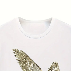 Hot Bán Tùy Chỉnh Người Đàn Ông Của T-Shirt 100% Cotton Thoáng Khí Ngắn Tay Áo Truyền Nhiệt Đại Bàng Thiết Kế Thạch Quá Khổ Phù Hợp Nhanh Chóng Khô - Product Image 4