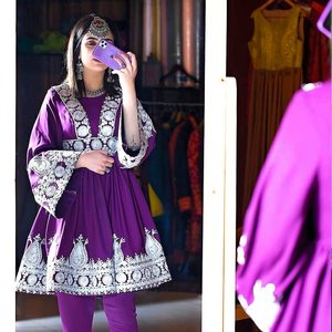 Vestido Tradicional Afgano para Mujer, Ropa Kuchi, Vestido Pashtun Pathani, Material Transpirable - Product Image 2