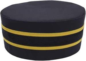 Gorra de corona masónica Bricks Maons-Negro con trenza dorada OEM con servicio personalizado Masonic Regalia Hats Masonic Caps - Product Image 5