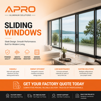 Ventanas Corredizas de Aluminio con Doble Vidrio de Diseño Moderno Personalizado, Ventanas de Vidrio con Marco de Aleación de Aluminio Resistentes al Viento