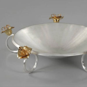 ชามเสิร์ฟช็อคโกแลตลายดอกไม้ที่ไม่เหมือนใครสำหรับบ้านโรงแรมร้านอาหารบนโต๊ะสีเงินทรงกลมถ้วยเสิร์ฟ - Product Image 1