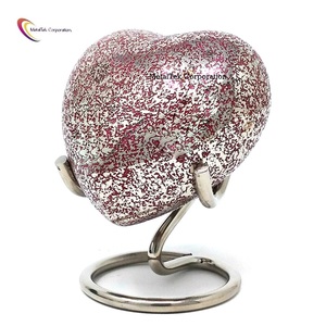 Green Textured Heart Keepsake Cremation Urn With Stand Customize Colour Wholesale Price Funeral <b>Supplies</b> Memorial Ashes Urns - Product Image 5