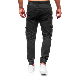 Pantalon de travail pour hommes personnalisé OEM 100% sergé de coton léger motif droit décontracté ourlet fendu Baggy Streetwear multi-usages - Product Image 4