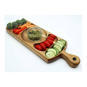 ถาดไม้อาเคเซียธรรมชาติสำหรับเสิร์ฟขนมขบเคี้ยวถาดเสิร์ฟอาหารสำหรับงานเลี้ยงอาหารค่ำทำด้วยมือจากเวียดนาม - Product Image 5